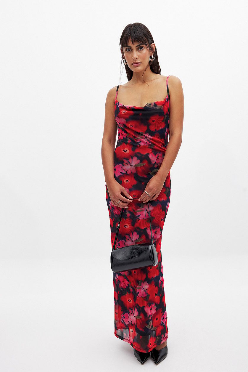 MYWISHBAG | Waterfall Mesh Maxi Dress | maxi | printed MYWISHBAG | Waterfall Mesh Maxi Dress | maxi | printed